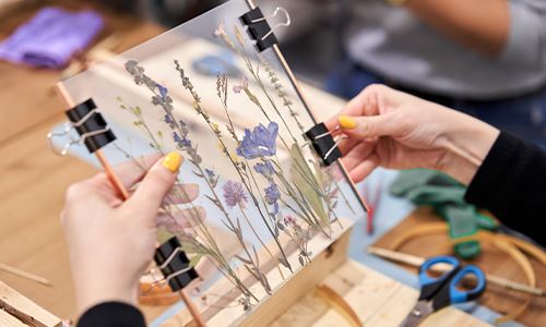 kaw valley greenhouse - saving summer forever-pressing picked flowers in glass.png