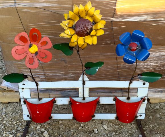 3 Flower Pot Fence - Pottery & Decor - Kaw Valley Greenhouses