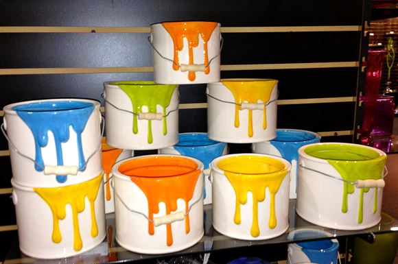 Ceramic Paint Can Planters - Pottery & Decor - Kaw Valley Greenhouses