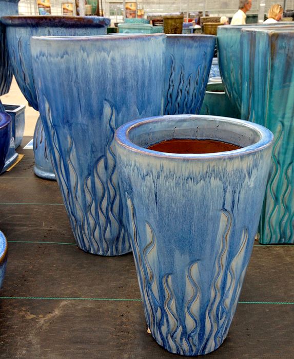 Seagrass Collection Tall Round in Blue Pottery & Decor Kaw Valley